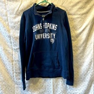 Johns Hopkins University Jansport Collared Quarter Zip Sweatshirt Navy Size XL